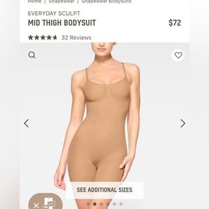 NWT SKIMS Everyday Sculpt Mid Thigh Bodysuit - Clay/Mica